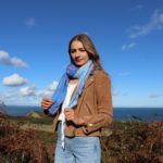 Young woman in Howth wearing a scarf